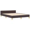 vidaXL Cadre de lit avec t&ecirc;te de lit Marron fonc&eacute; 140 x 190 cm tissu