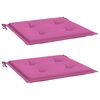 vidaXL Coussins de chaise de jardin lot de 2 rose 40x40x4 cm tissu