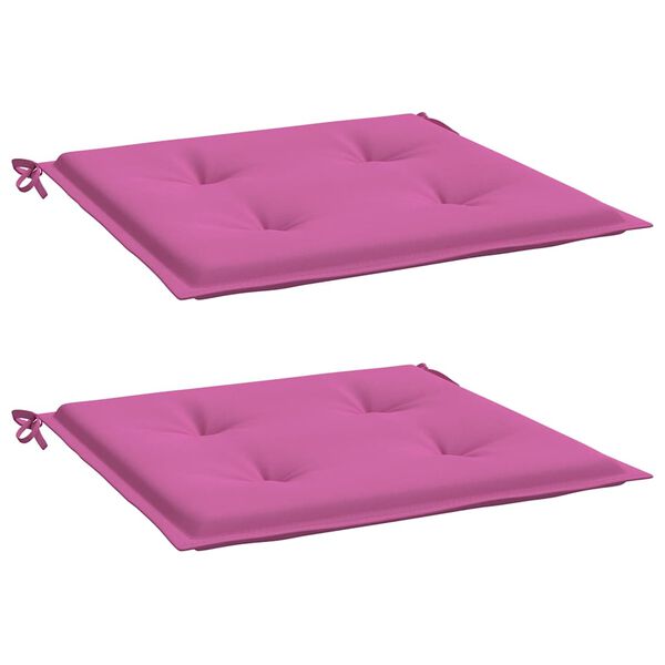 vidaXL Coussins de chaise de jardin lot de 2 rose 40x40x4 cm tissu