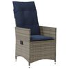 vidaXL Chaise de jardin inclinable avec coussins en r&eacute;sine tress&eacute;e grise