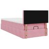 vidaXL Cadre de lit ottoman avec matelas rose 90x200 cm velours