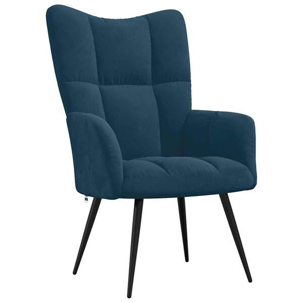 vidaXL Chaise de relaxation Bleu Velours