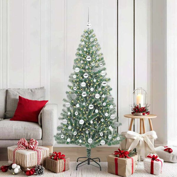 vidaXL Arbre de No&euml;l artificiel floconn&eacute; de neige avec lumi&egrave;re LED