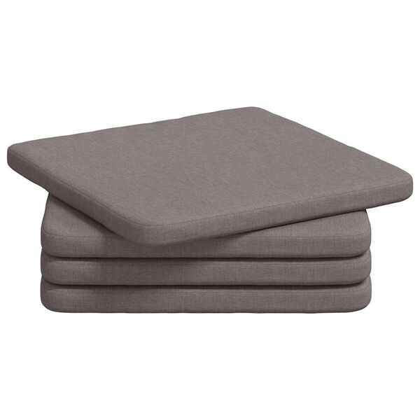 vidaXL Coussins de si&egrave;ge 4 pcs Taupe 40 x 40 x 3 cm tissu