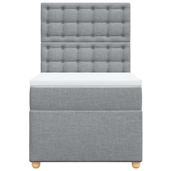 vidaXL Sommier &agrave; lattes de lit avec matelas Gris clair 100x200cm Tissu