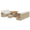 vidaXL Ensemble de canap&eacute; de jardin 10 pc Beige polyrotin