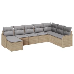 vidaXL Ensemble de canap&eacute; de jardin 8 pcs beige et gris clair