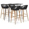 vidaXL Ensemble de bar 5 pcs Noir