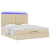 VidaXL Cadre de lit ottoman avec matelas cr&egrave;me 160x200 cm tissu