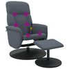 vidaXL Fauteuil de massage inclinable repose-pied gris fonc&eacute; velours