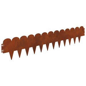 vidaXL Bordure de Pelouse 20 pc 103 x 20 cm Acier Rouill&eacute;
