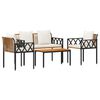 vidaXL Ensemble de meubles d'ext&eacute;rieur 4 pc Marron et cr&egrave;me blanche