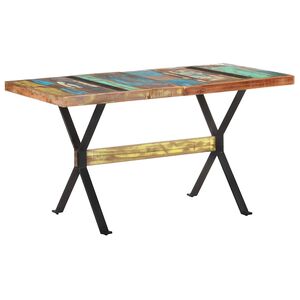 vidaXL Table &agrave; manger 140x70x76 cm Bois de r&eacute;cup&eacute;ration massif