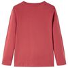 T-shirt enfants &agrave; manches longues rouge br&ucirc;l&eacute; 128