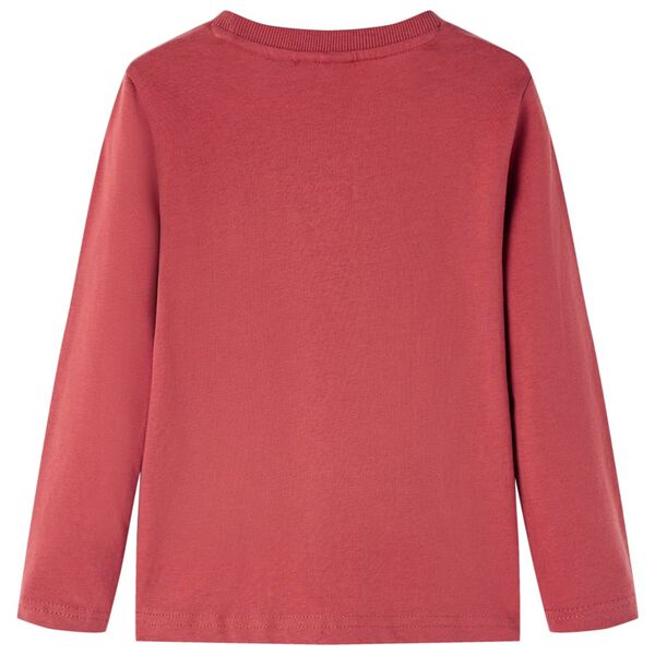 T-shirt enfants &agrave; manches longues rouge br&ucirc;l&eacute; 128