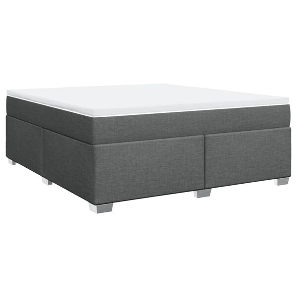 vidaXL Sommier &agrave; lattes de lit avec matelas Gris fonc&eacute; 180x200cm Tissu