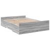 vidaXL Cadre de lit avec tiroirs sans matelas sonoma gris 120x190 cm