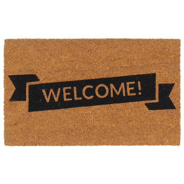 vidaXL Tapis de porte naturel 45x75 cm fibre de coco touffet&eacute;