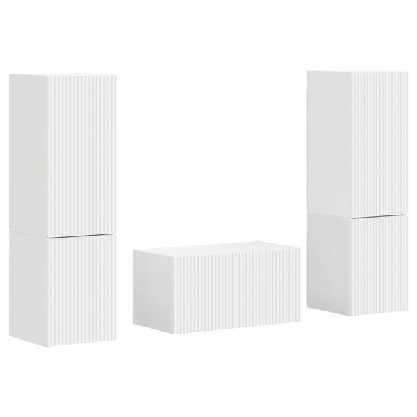 vidaXL Ensemble meuble TV 5 pcs Blanc Bois d'ing&eacute;nierie