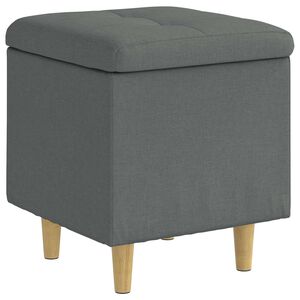 vidaXL Ottoman avec rangement Gris fonc&eacute; 40 x 40 x 45 cm tissu