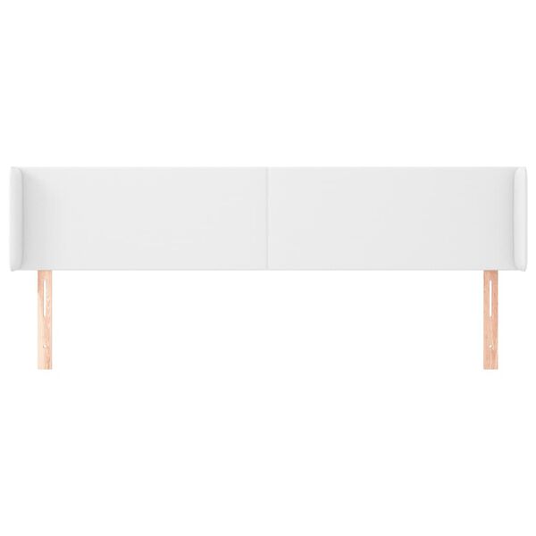 vidaXL T&ecirc;te de lit avec oreilles Blanc 183x16x78/88 cm Similicuir