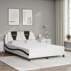 vidaXL Lit Viana avec matelas blanc et noir 140x200 cm similicuir