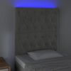 vidaXL T&ecirc;te de lit &agrave; LED Gris clair 80x7x118/128 cm Velours