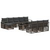 vidaXL Ensemble de canap&eacute; de jardin 11 pc Gris et Gris fonc&eacute; polyrotin