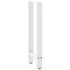 vidaXL Pieds de table console Blanc 2 pi&egrave;ces 28 x (72-73) cm Acier