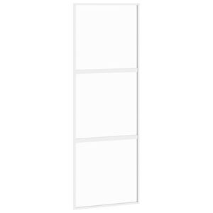 vidaXL Porte coulissante blanc 76x205 cm verre tremp&eacute; aluminium