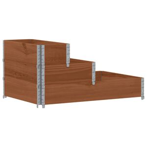 vidaXL Lit sur&eacute;lev&eacute; &agrave; 3 niveaux marron 120x80 cm bois pin massif