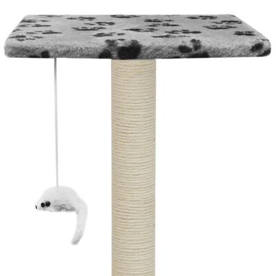 vidaXL Arbre à chat avec griffoir en sisal 95 cm Gris Motif de pattes