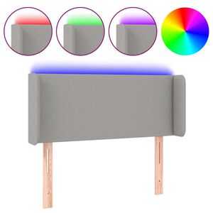 vidaXL T&ecirc;te de lit &agrave; LED Gris clair 83x16x78/88 cm Tissu