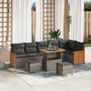 vidaXL Ensemble de canap&eacute; de jardin avec coussin 9 pcs Gris
