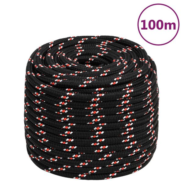 vidaXL Corde de bateau Noir 18 mm 100 m Polypropyl&egrave;ne
