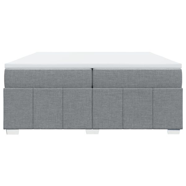 vidaXL Sommier &agrave; lattes de lit avec matelas Gris clair 200x200cm Tissu