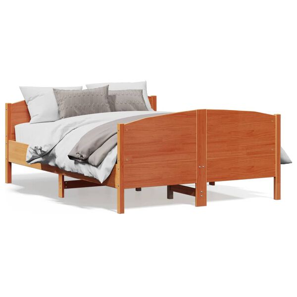 vidaXL Cadre de lit sans matelas cire marron 120x200cm bois pin massif