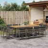 vidaXL Ensemble &agrave; manger de jardin coussins 13 pcs gris r&eacute;sine tress&eacute;e