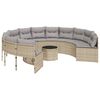 vidaXL Canap&eacute; de jardin avec table coussins rond beige r&eacute;sine tress&eacute;e