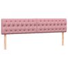 vidaXL Sommier &agrave; lattes de lit avec matelas rose 180x220 cm velours