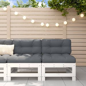 vidaXL Canap&eacute;s centraux de jardin 2 pcs blanc bois de pin massif