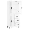 vidaXL Buffet haut Blanc 69,5x34x180 cm Bois d'ing&eacute;nierie
