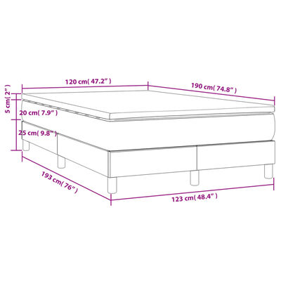 vidaXL Sommier à lattes de lit avec matelas taupe 120x190 cm tissu