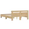 vidaXL Cadre de lit avec LED sans matelas ch&ecirc;ne sonoma 140x190 cm