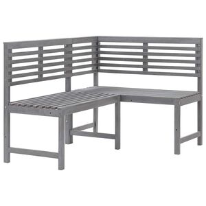 vidaXL Banc d'angle de jardin Gris 140 cm Bois solide d'acacia