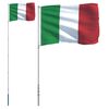 vidaXL Drapeau de l'Italie et m&acirc;t 5,5 m Aluminium