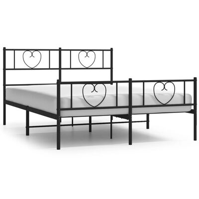 vidaXL Cadre de lit métal sans matelas avec pied de lit noir 120x200cm