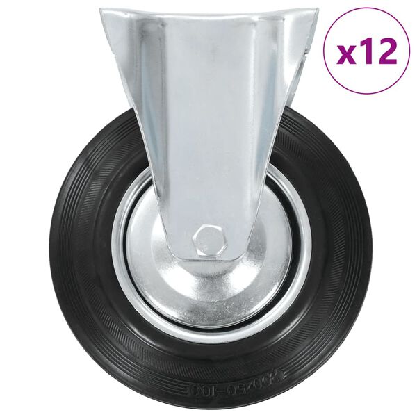 vidaXL 12 pcs Roulettes fixes 200 mm
