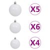 vidaXL Arbre de No&euml;l artificiel pr&eacute;-&eacute;clair&eacute;/boules 120 cm 230 branches