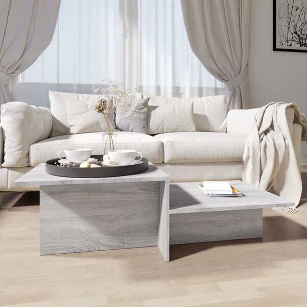 vidaXL Table basse Sonoma gris 111,5x50x33 cm Bois d'ing&eacute;nierie